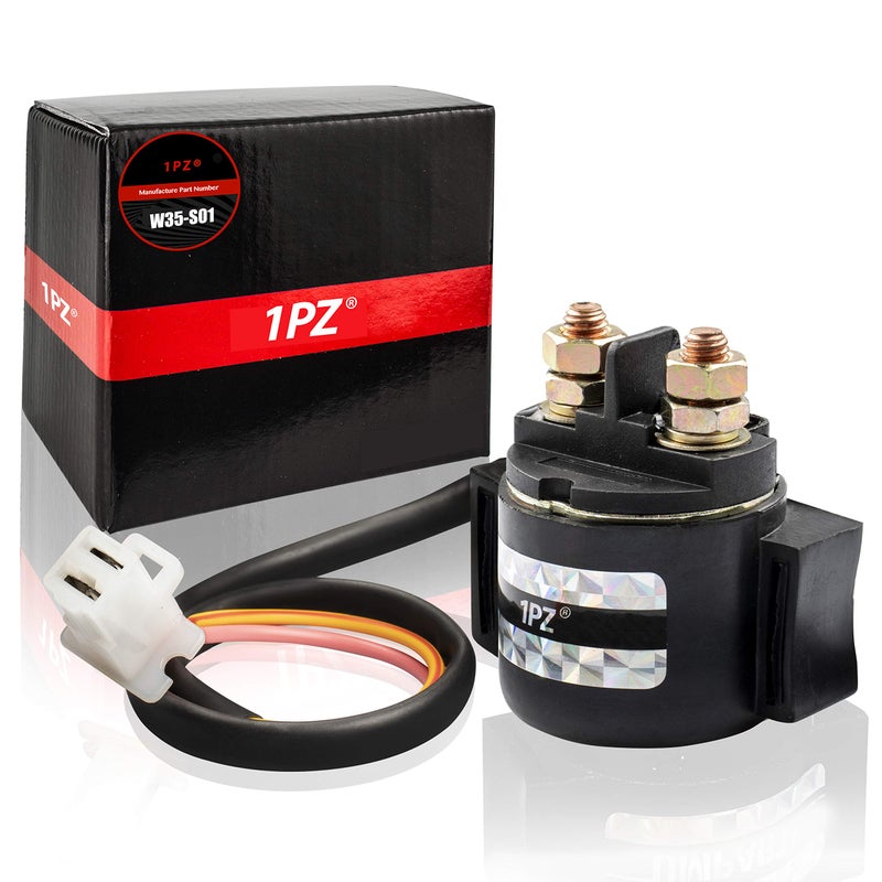 1PZ W35-S01 Premium Starter Solenoid Relay Replacement for Yamaha Warrior 350 YFM350 1987 1988 1989 1990 1991 1992 1993 1994 1995 1996 1997 1998 1999 2000 2001 2002 2003 2004 - Image 1